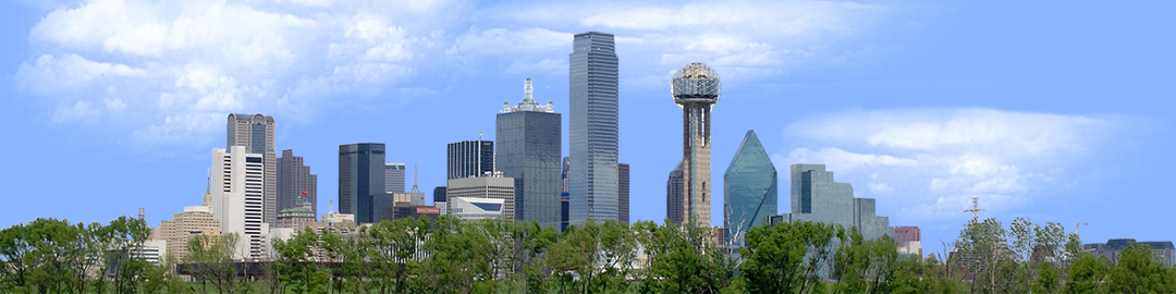 Dallas Skyline with Treeline right