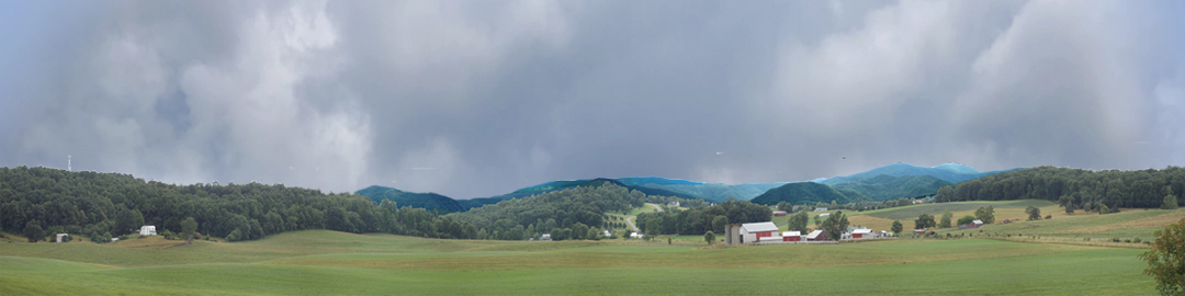 Farm with Rolling Hills Virgina right