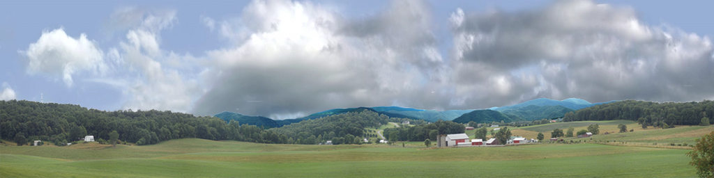 Farm with Rolling Hills Virgina right