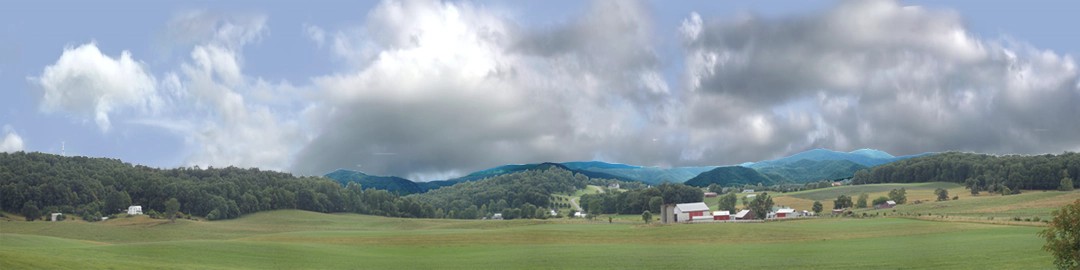 Farm with Rolling Hills Virgina right