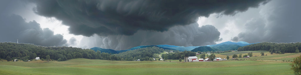 Farm with Rolling Hills Virgina right