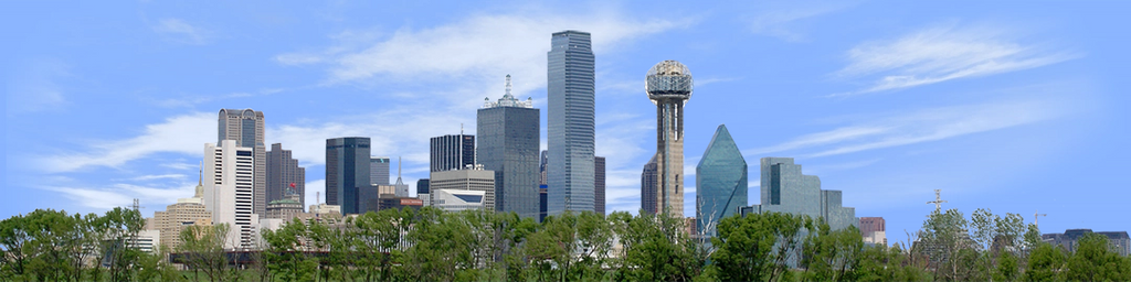 Dallas Skyline with Treeline right
