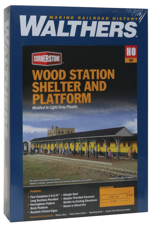 3188 Wood Station Shed & Platform HO