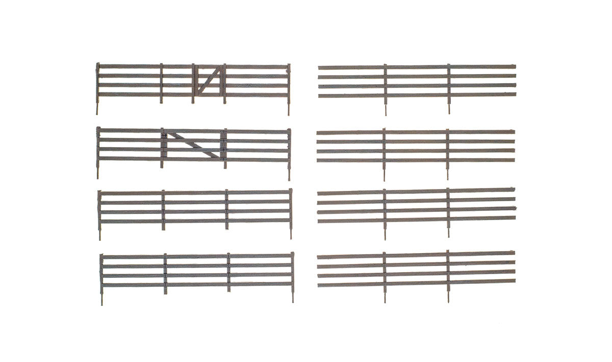 Rail Fence w/Gates Kit HO