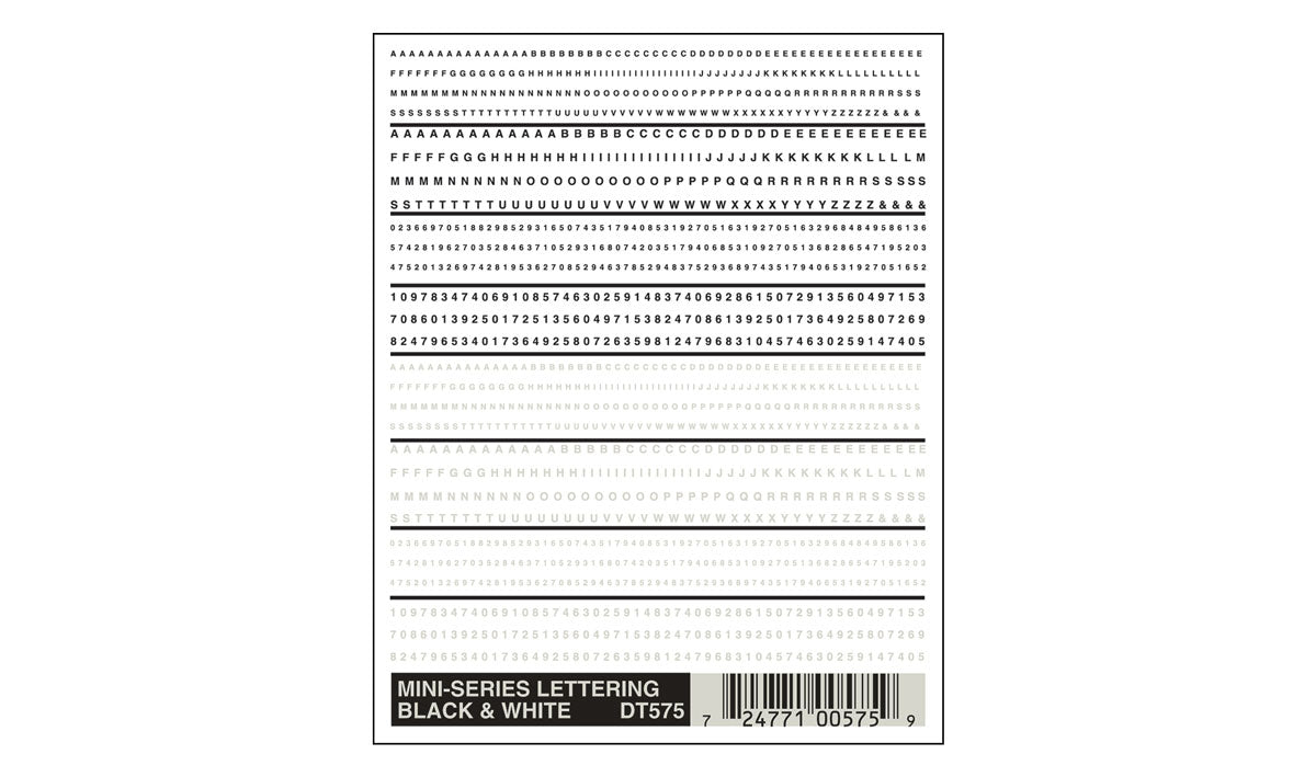 Dry trnsf letter blk/wht
