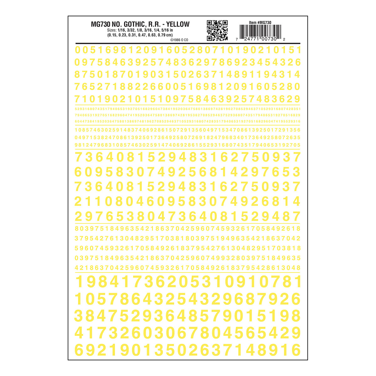 DT Rlrd Gthc Numbers Ylw