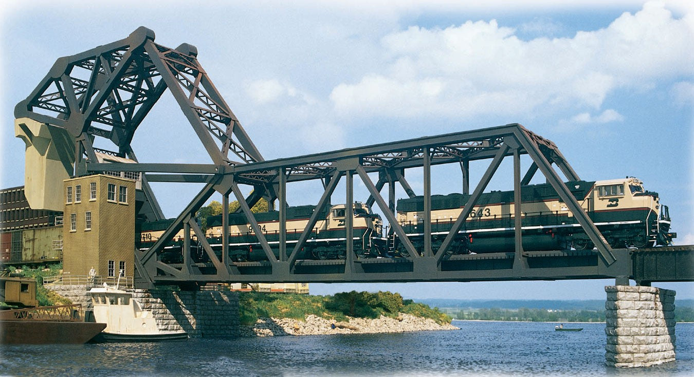3070 Operating Single-Track Railroad Bascule Bridge HO